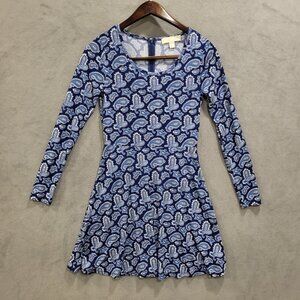 Michael Kors Midi Dress Women's Size XSmall Paisley Stretch‎ Fit and Flare Flowy